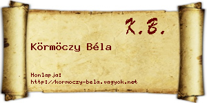 Körmöczy Béla névjegykártya
