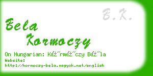 bela kormoczy business card